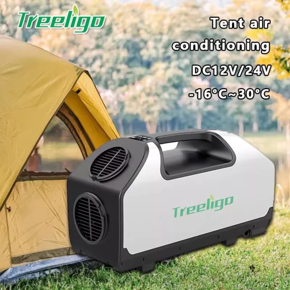 Treeligo Cool Electric Car Portable Tent Air Conditioner Outdoor Mini Camping Air Conditioning 24V for RV Caravan Camper Travel