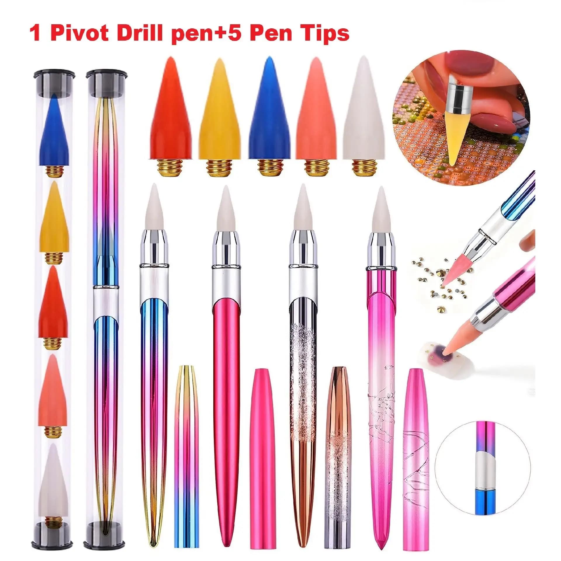 Self-Adhesive Diamond Painting Pens That Don'T Require Wax, Diamond Painting Dotting Crayons, Suitable for DIY Crafts, Diamond Painting, Cross-Stitch, Nail Art, Rhinestone Picking up and Dotting Pens