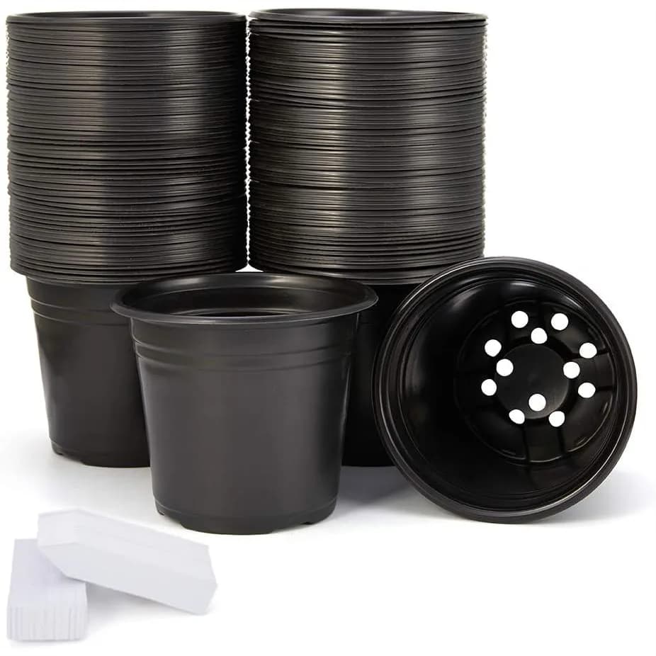 Confezione da 100 Vasi per Piante da 0,5 Galloni con 100 Etichette per Piante, Vasi in Plastica per Semina di Fiori e Piantine, Riutilizzabili