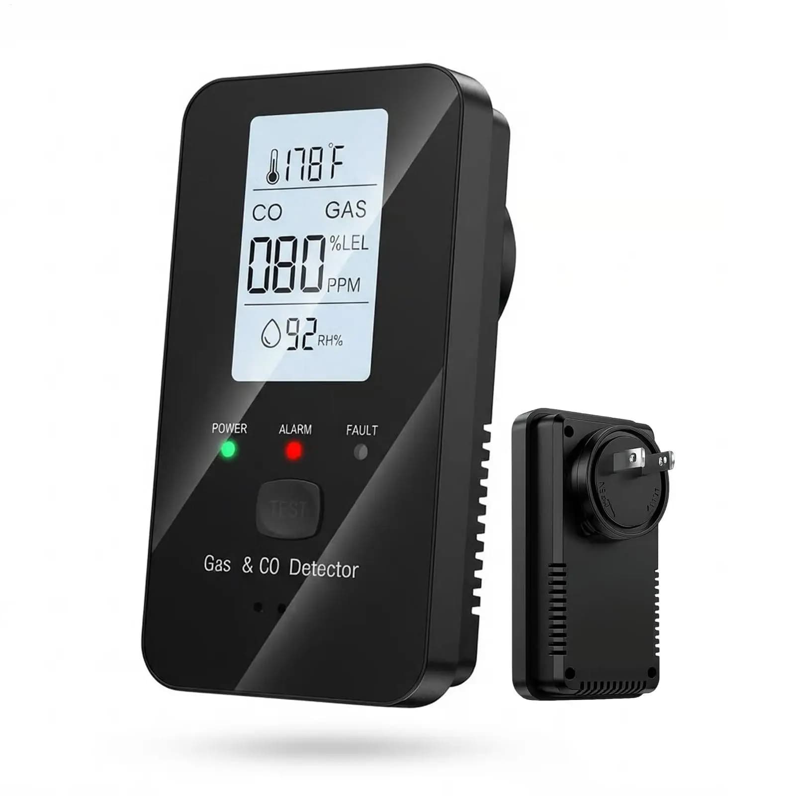 Rilevatori di CO per Casa, Allarme di Sicurezza Wireless 4-in-1, Rilevatori Digitali di Monossido di Carbonio da Collegare per Camper, Hotel, Appartamenti, Campeggio