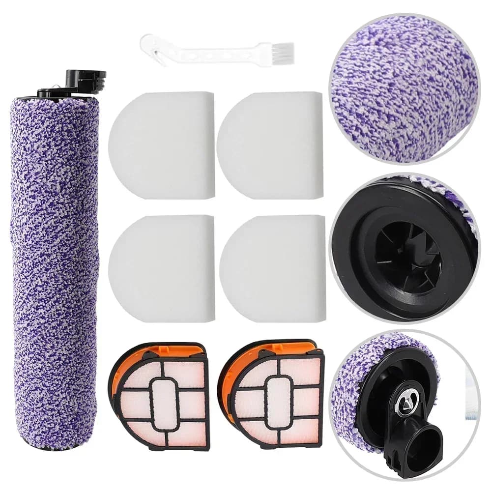 1 * Roller Brush + 2 * Filters + 4 * Foam Filters + 1 * Cleaning Brush for Shark WDB1F2 For HydroVac XL 3-in-1 AW201 WD201 WD100 WD200
