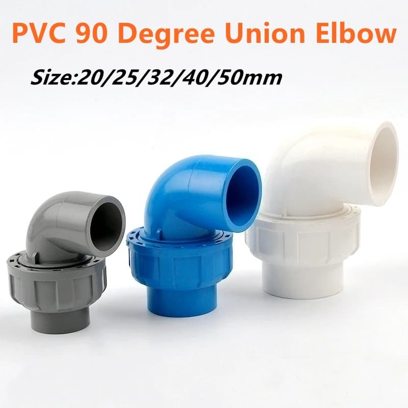 1PC ID 20 ~ 50mm PVC 90 Gradi Unione Gomito Connettori Per Tubi Acquario Serbatoio di Pesce Raccordi Giardino Irrigazione Giunti Accessorio di Piegatura