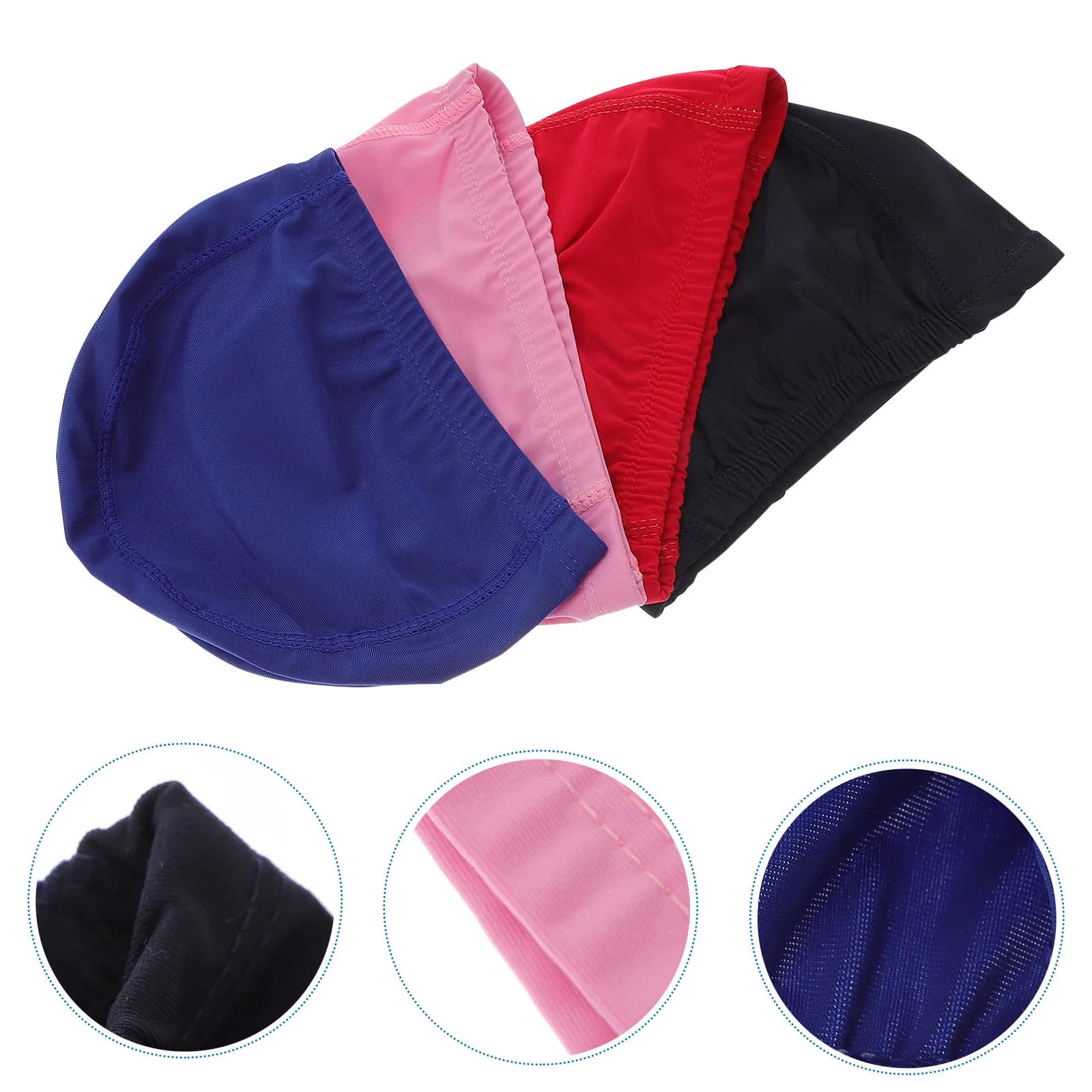 4 Pieces Swimwear Monocolored Nylon Breathables for Children, Adults, Women, Men, Swimwear for Long Hair