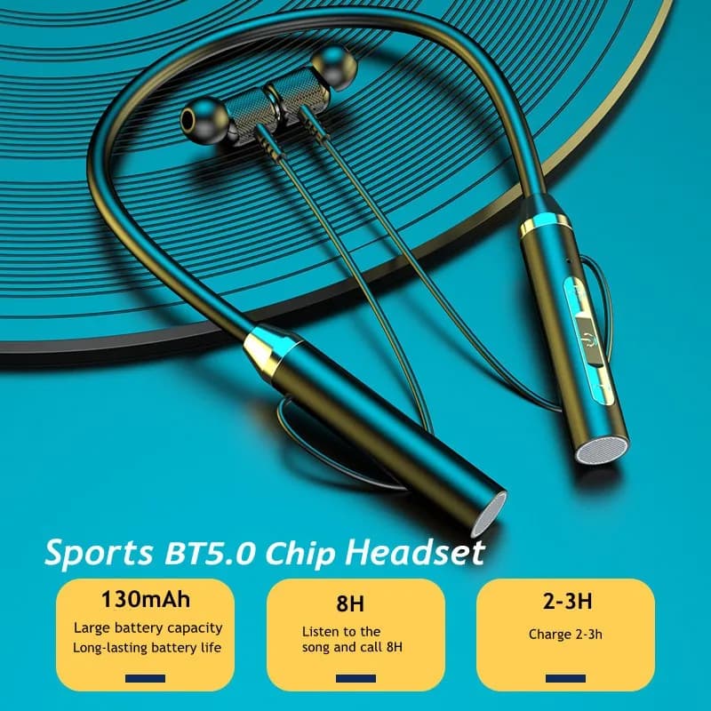 Auricolari Bluetooth Wireless Bluetooth 5.0 TWS archetto da collo sport cuffie da corsa IPX7 auricolari impermeabili cuffie con riduzione del rumore