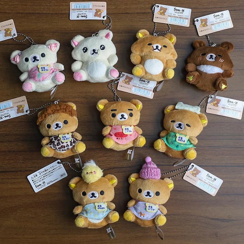 Portachiavi con Orsetto di Peluche Mini Morbido e Carino Rilakkuma 20° Anniversario, Decorazione Divertente per Zaino, Ciondolo Regalo