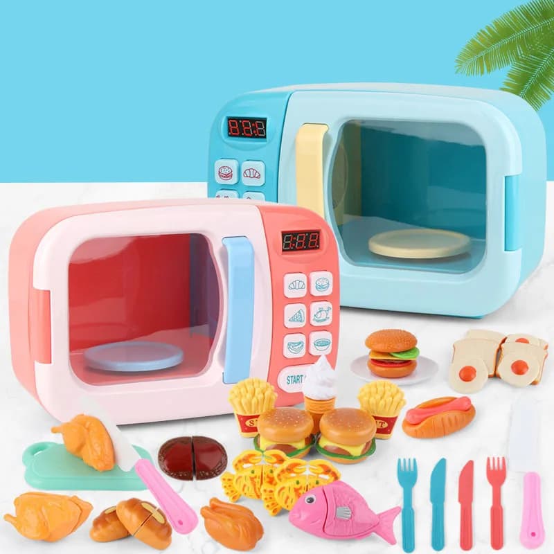 Simulazione bambini che cucinano piccoli elettrodomestici cucina forno elettrico a microonde temporizzazione giocattolo interattivo regalo frullatore pane