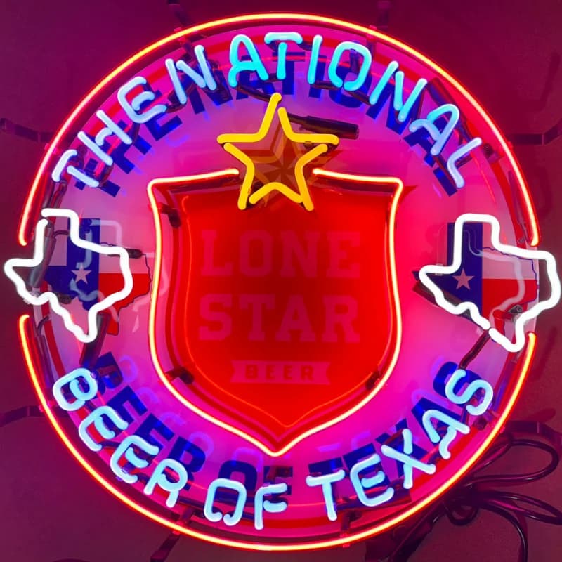 Insegna luminosa al neon in vetro Texas personalizzata Beer Bar Dz2