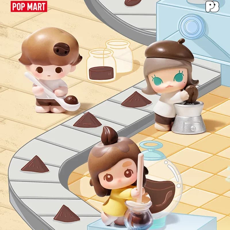 POP MART POP BEAN Coffee Factory Series Blind Box Guess Bag Giocattoli autentici Bambole Cute Anime Action Figure Regalo Ornamento Decorazione