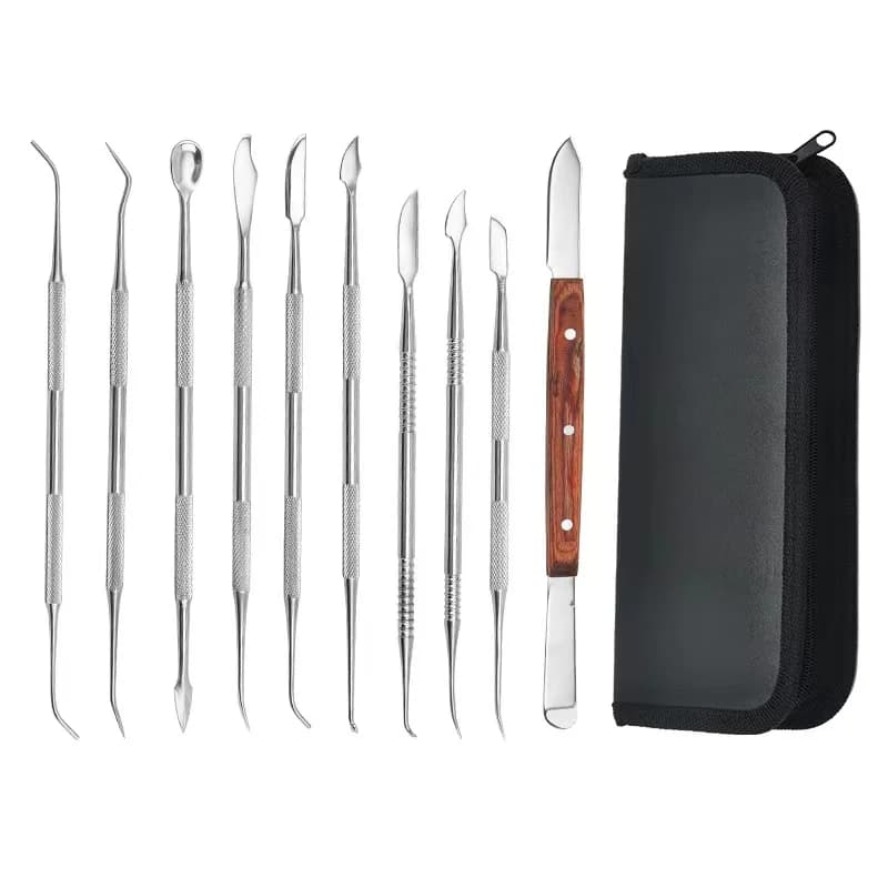 Set di 10 Spatole per Cera Dentale, Coltelli per Gesso, Strumenti Pratici e Versatili per Modellazione della Cera, Kit per Odontoiatria