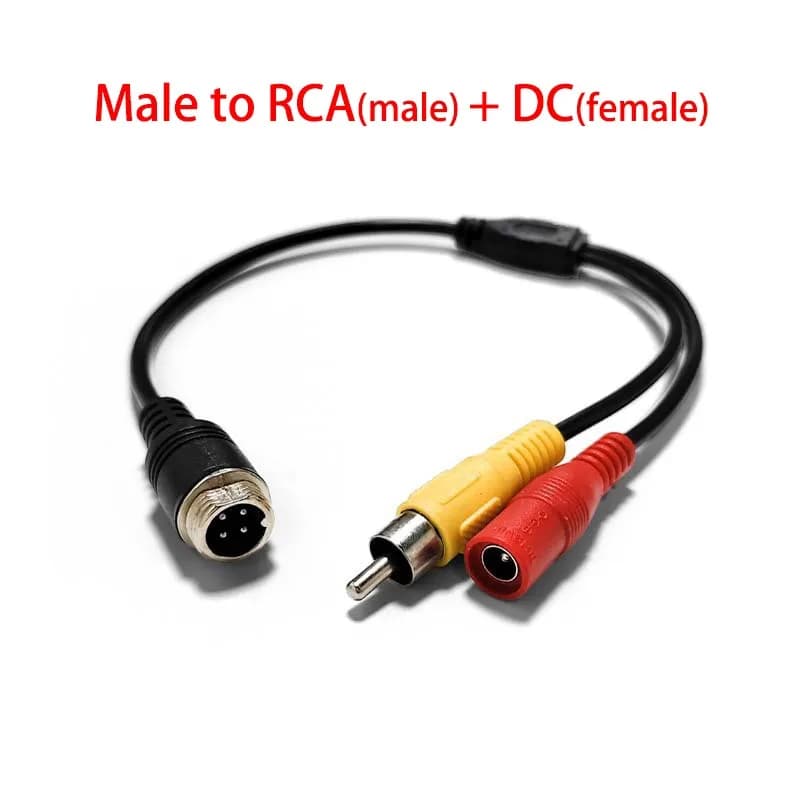 Cavo Adattatore M12 4 Pin per Aviazione (Maschio o Femmina) a BNC/RCA + Linea DC AV per Auto, Connessione Telecamera CCTV Sicurezza B5