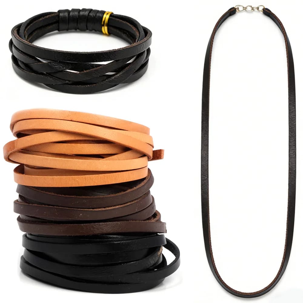 1yard/Lot 5x2mm Flat Leather Cord Rope For Handmade String DIY Necklace Bracelet Craft Jewelry Making Accessories Supplies