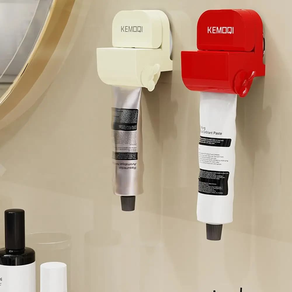 Portaoggetti Clip per dentifricio Spremi dentifricio manuale Porta dentifricio senza punzonatura Accessori per il bagno Dispenser di dentifricio a ventosa
