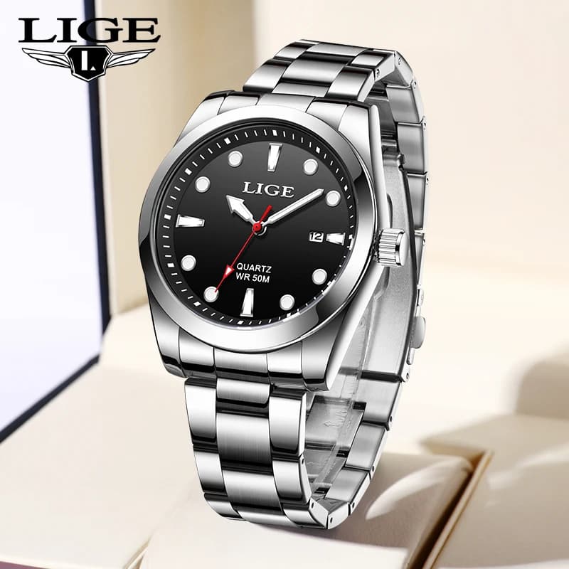 LIGE Top Brand Luxury Men's Watch Casual Fashion Watches Quartz Sport 50M Waterproof Luminous Men's Steel Watches Reloj Hombre