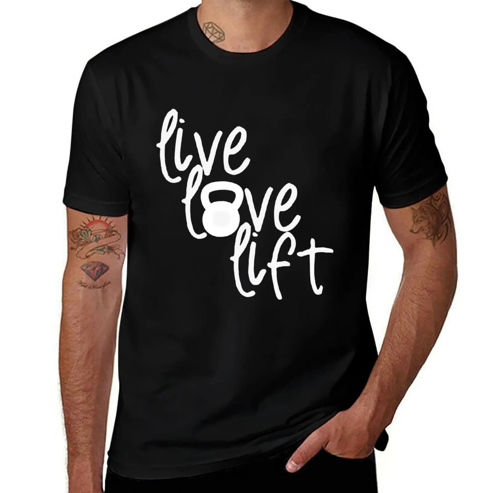Live, Love, Lift - Kettlebell T-Shirt Casual Daily Outfit T-Shirt
