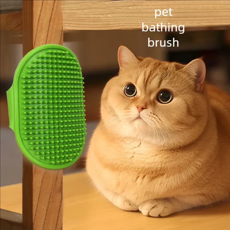 Spazzola in gomma morbida per cani e gatti, guanto in gomma per il bagno, spazzola per la toelettatura e il massaggio del pelo, accessori per il bagno degli animali domestici.