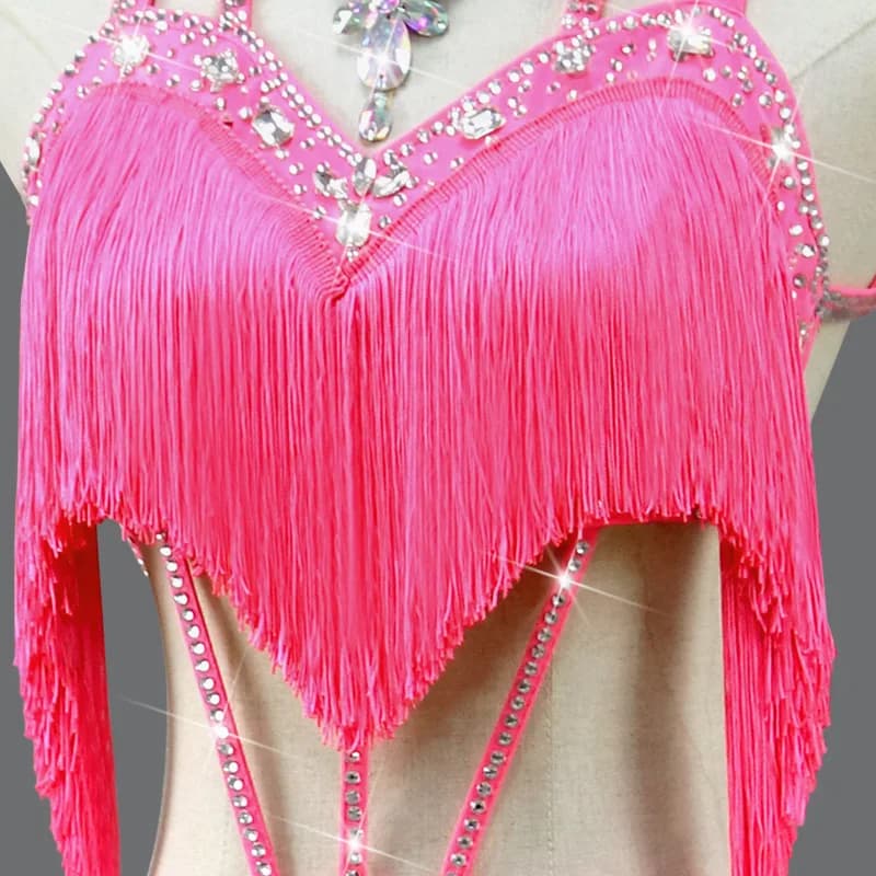 Nuovo Abito da Ballo Latino per Donna, Costume da Palcoscenico, Gonna con Nappe Sexy per Competizioni, Abbigliamento per Pratica di Samba 2026, Vestiti per Feste Urbane
