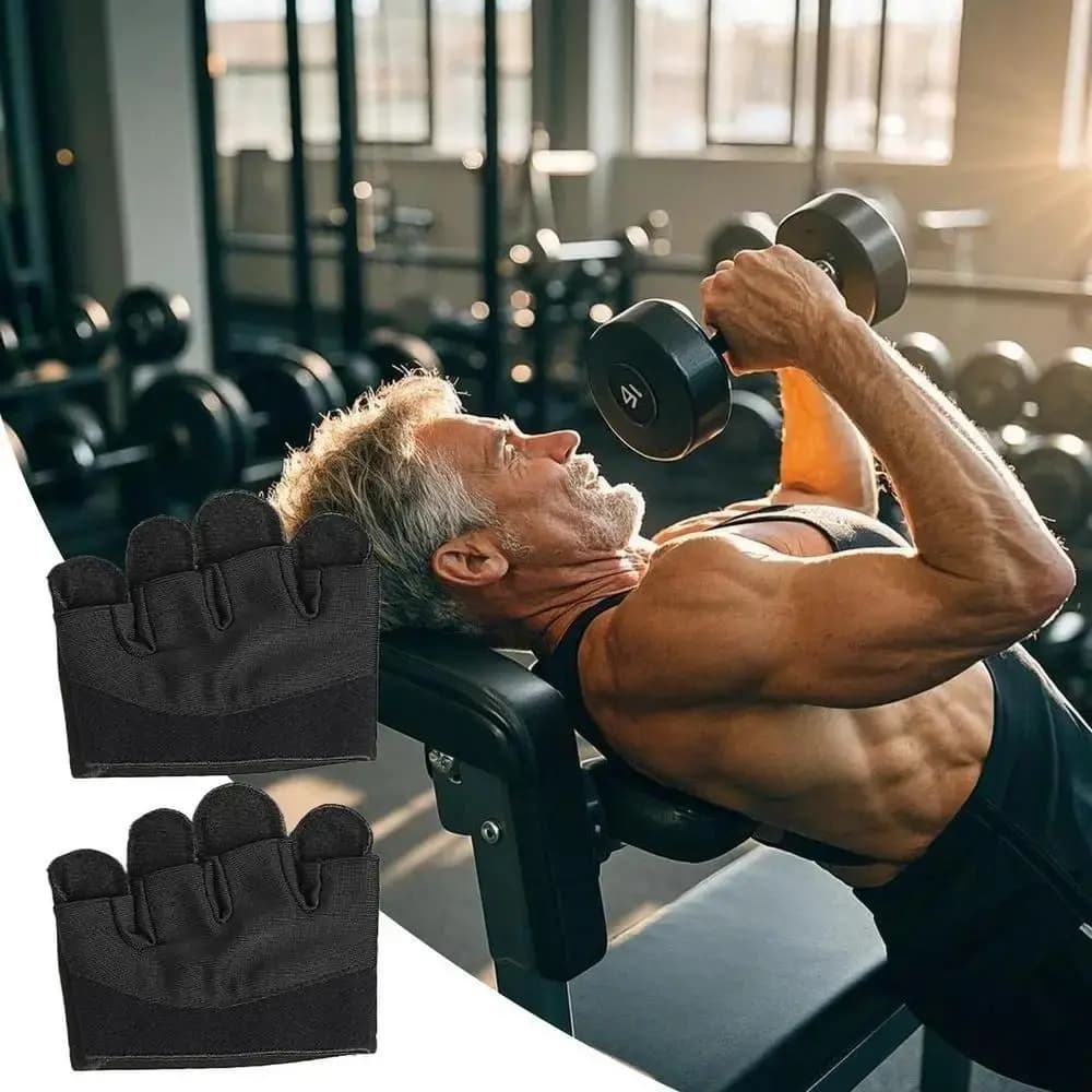 1 pair of weight lifting gloves with palm protection, four-finger anti-slip gym gloves, wear-resistant and thickened