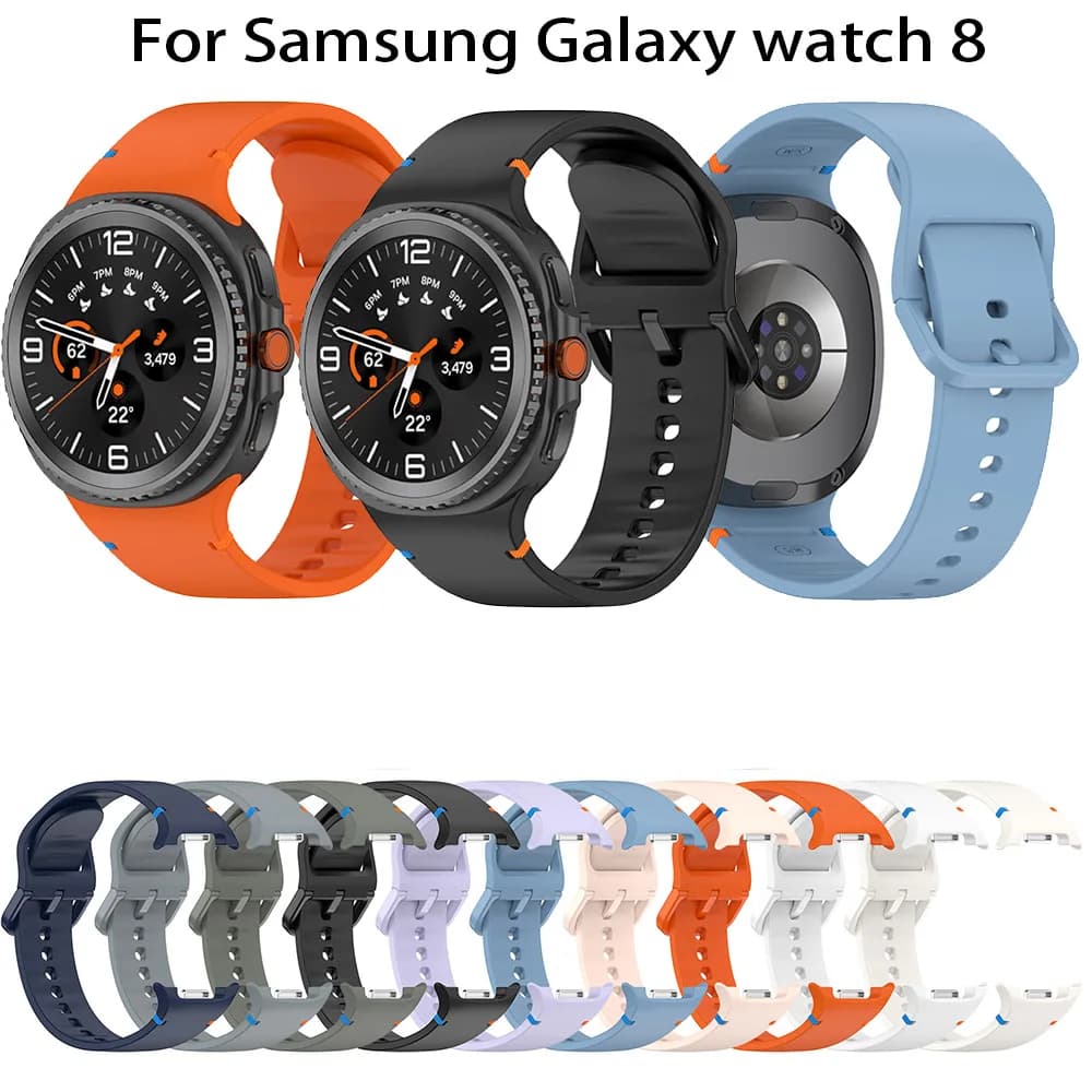 Cinturino in silicone per Samsung Galaxy Watch 8 cinturino sportivo braccialetti intelligenti Galaxy Watch8 braccialetto 20mm 22mm larghezza cinturino