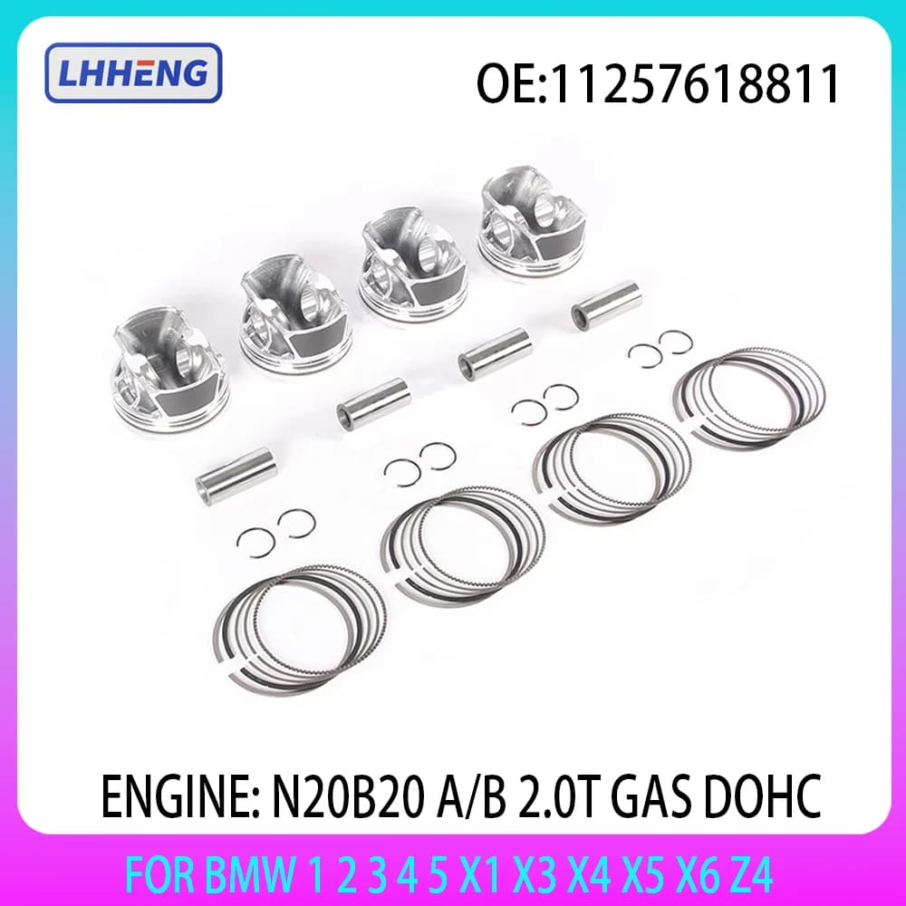 4x Pistons & Rings Φ84mm kit For BMW 328i 428i 528i X3 F30 F10 N20B20A 2.0T L4 GAS 2.0 L T 11257618811 11258606459 11257640166