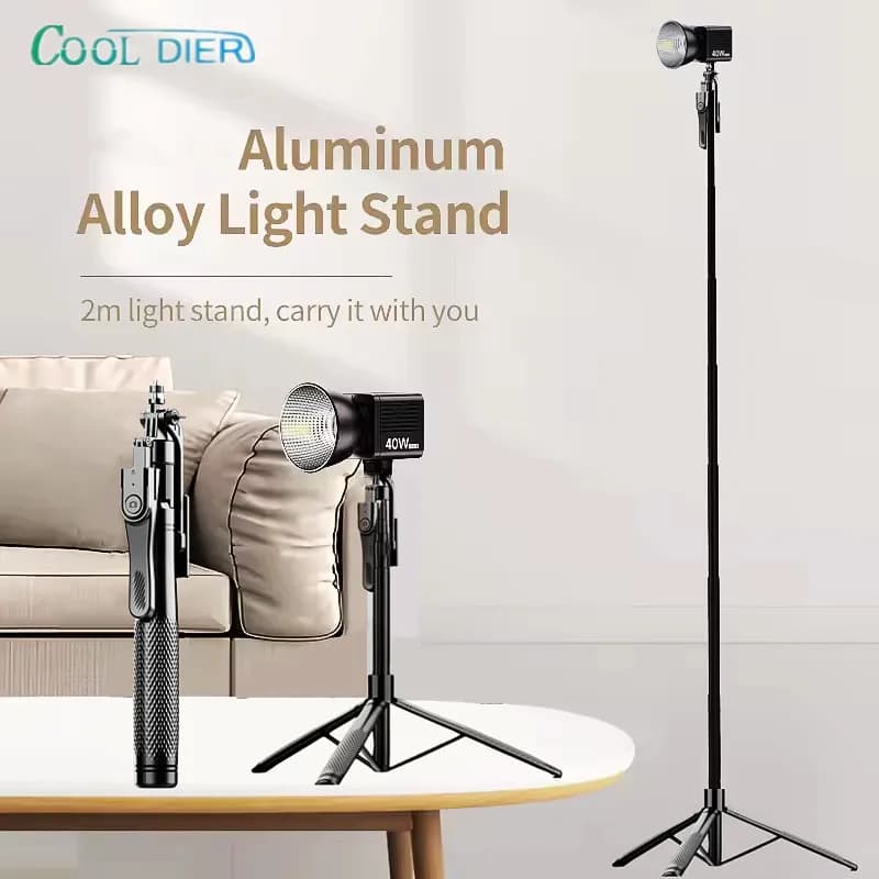 COOL DIER Treppiede Untra Long Stick da 2,15 m 360 ° rotazione Gimbal portatile retrattile all-in-one per supporto Vlog/Selfie/videocitofono