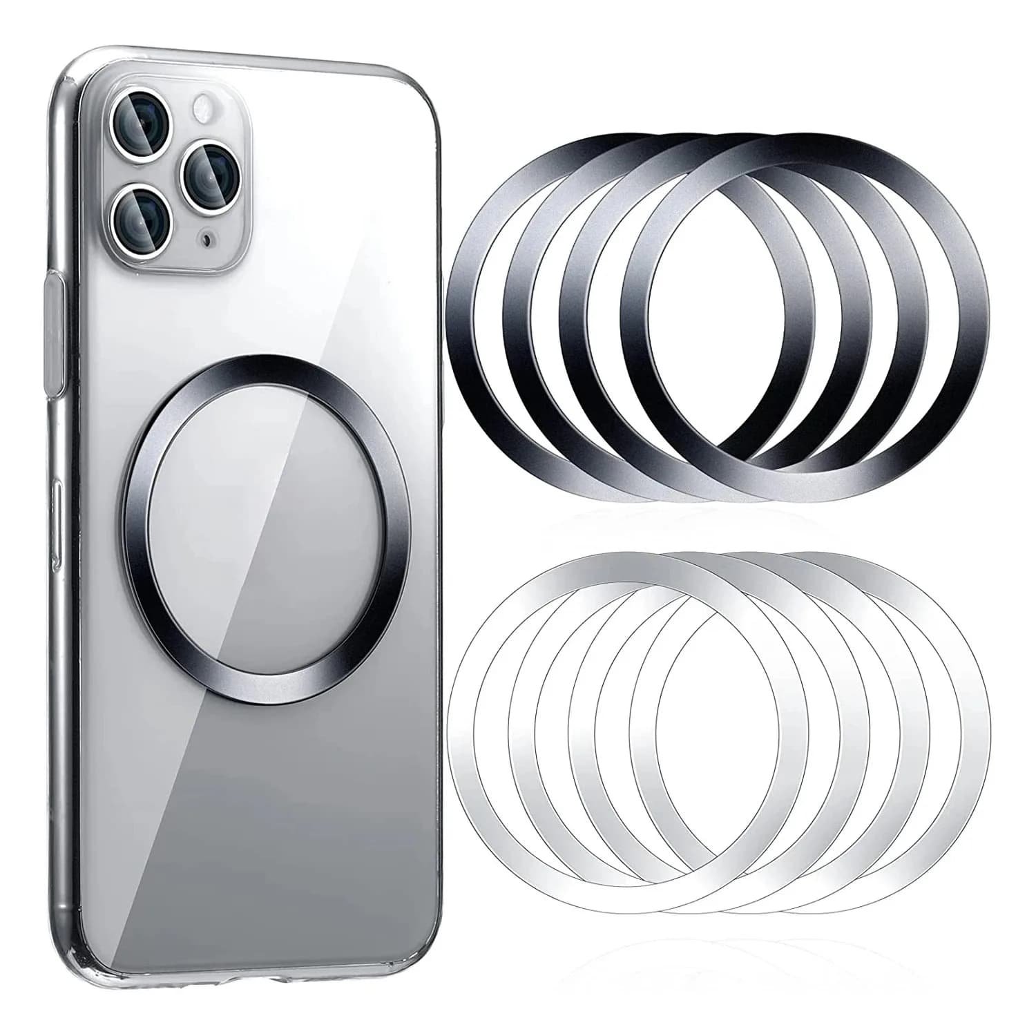 2024 Stainless Steel Universal Magnetic Plated Ring for Magsafe Wireless Charger Iron Sheet Sticker Magnetic Phone Holder for Car