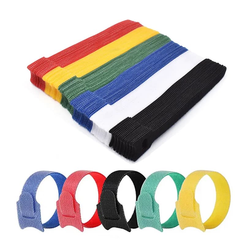 20 pezzi di fascette a T in nylon riutilizzabili da 15/20 cm per il fissaggio di cavi, cinghie e fascette autoadesive per la gestione dei cavi.