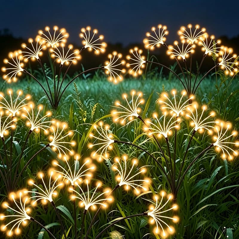 LED Firework Solar Lights Waterproof Garden Decor Fairy Pathway Lights for Landscape Courtyard Lawn Patio
