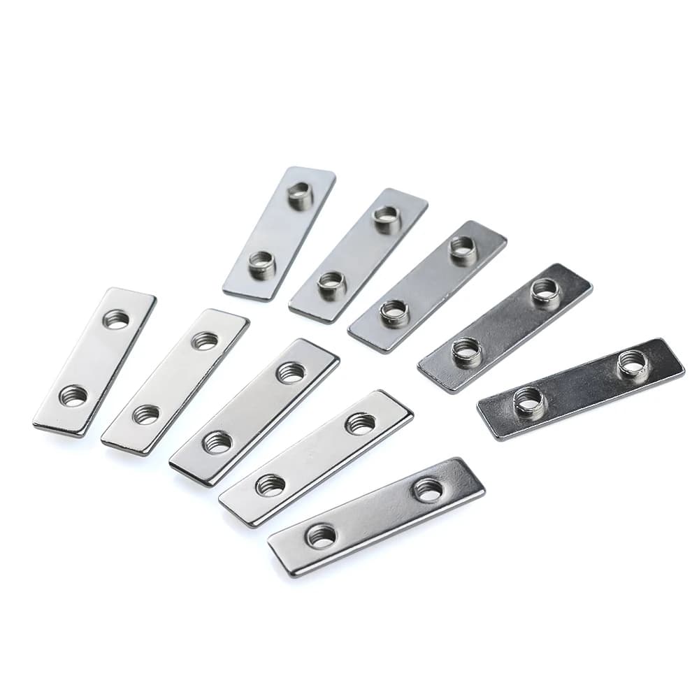 20 Pz/lotto M5 T-Nut Nichelato Doppio T-dado per 2020 Seires V-Slot/T-Slot Profilo In Alluminio Guide Lineare Accessori Per Stampanti 3D
