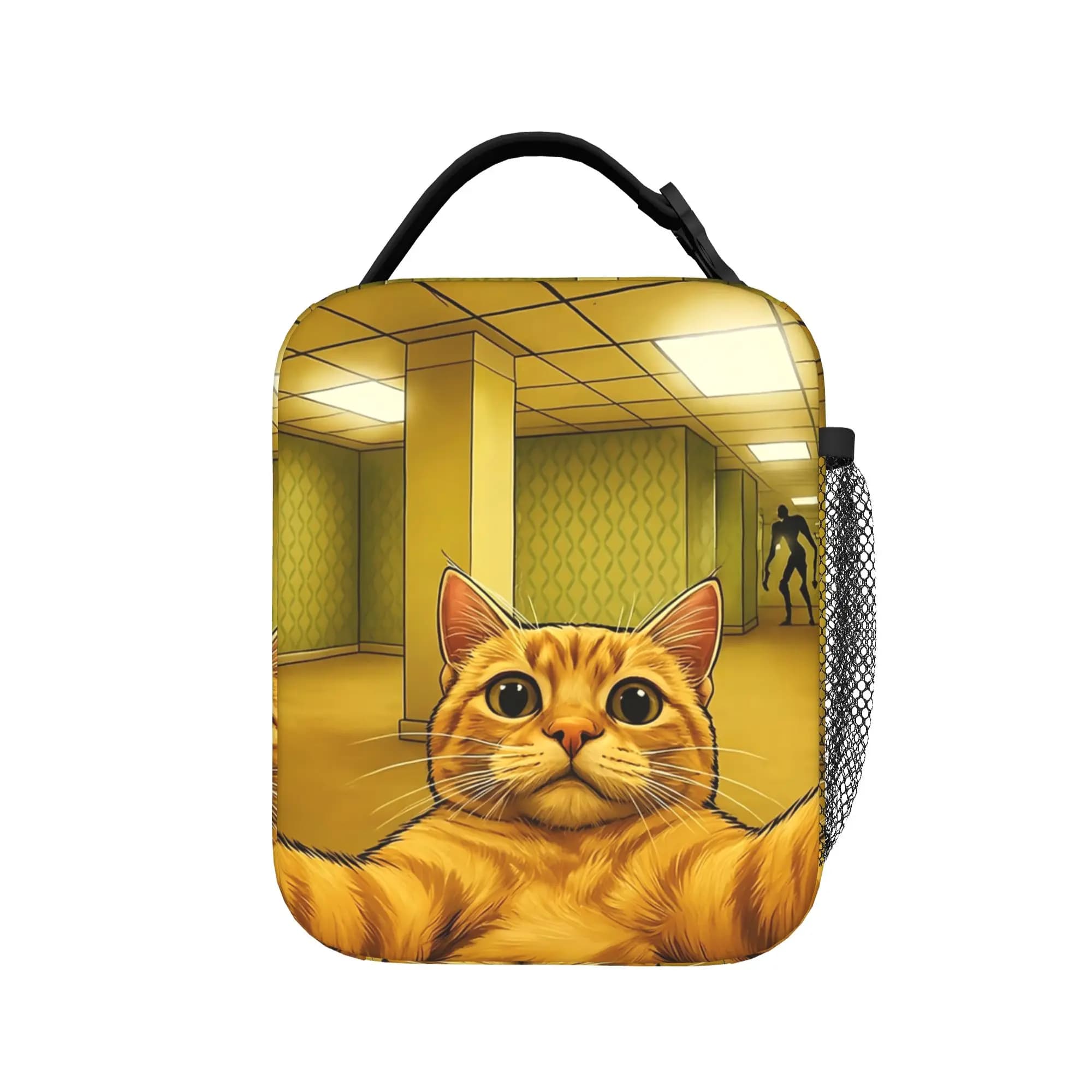 Backrooms Cat Selfie Insulated Lunch Bags High Capacity Lunch Container Thermal Bag Tote Lunch Box Office Picnic Food Handbags