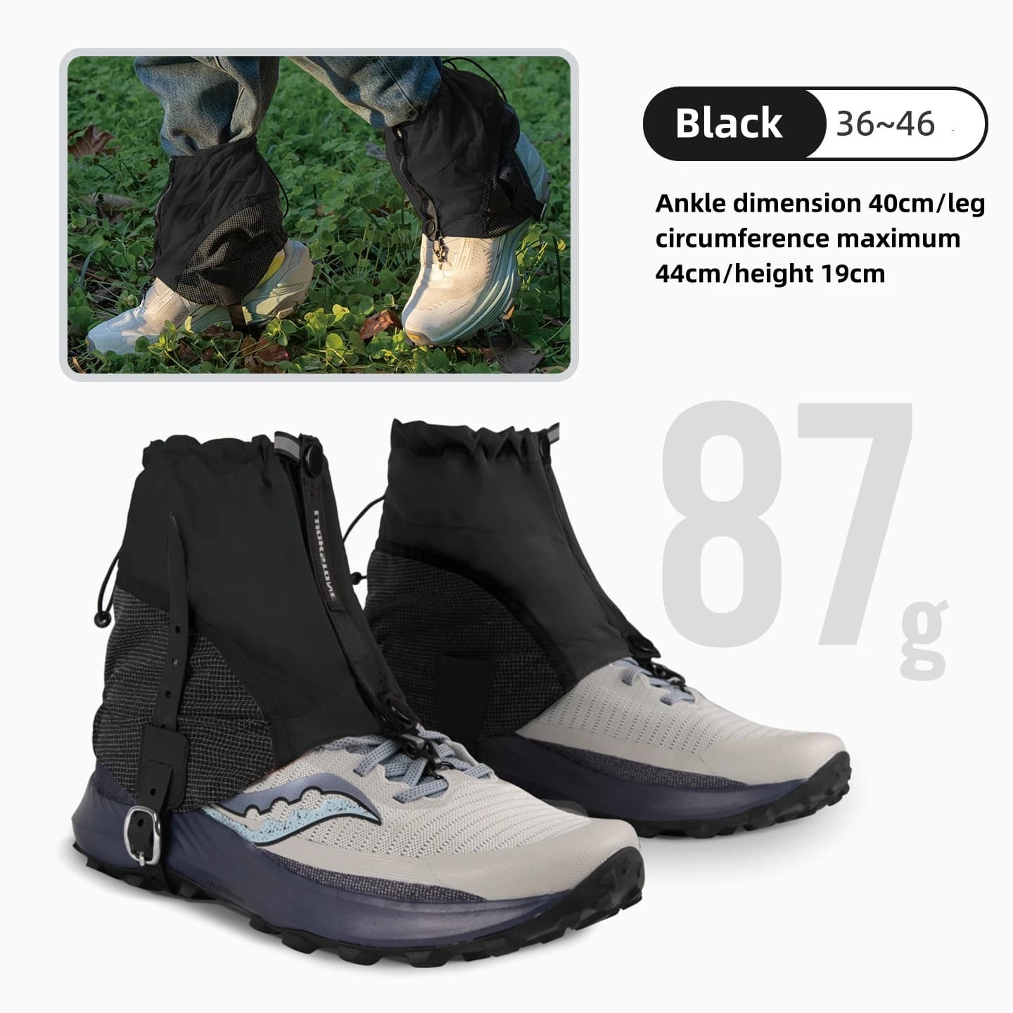 Coprigambe impermeabili per esterni Coprigambe per ghette da trail bassa Copriscarpe bassi alla caviglia per taglia 36-46 Scarpa da viaggio per escursionismo da campeggio