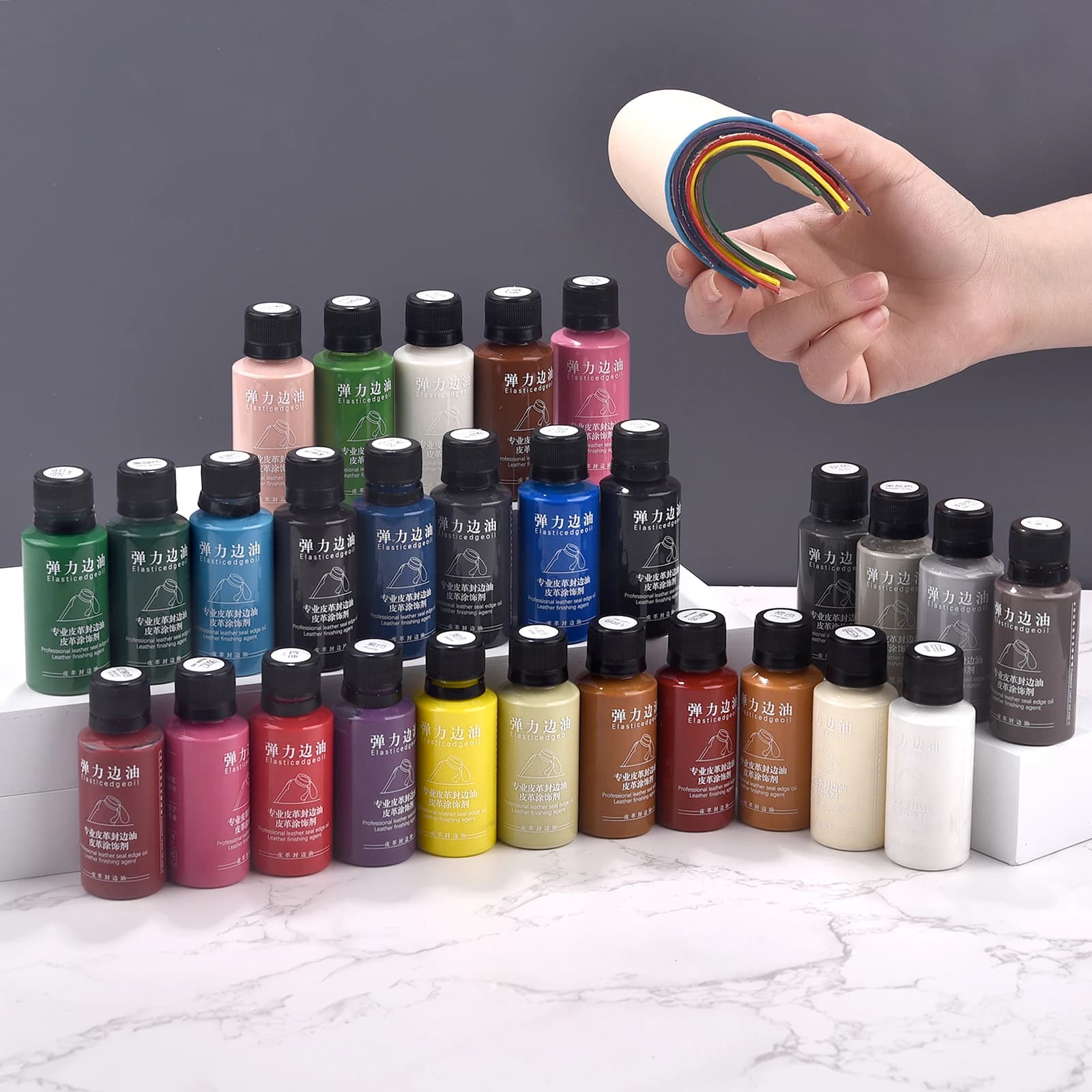 30ml Stretch Matte Leather Edge Paint Oil Dye Color Coats Leather Edges Repair Wrap Edge Liquid DIY Leather Shoe Edges Pigment