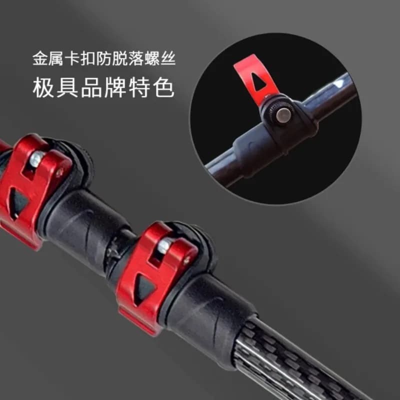 Ultralight carbon fiber walking sticks, adjustable length, trekking poles with external locking for mountain accessories