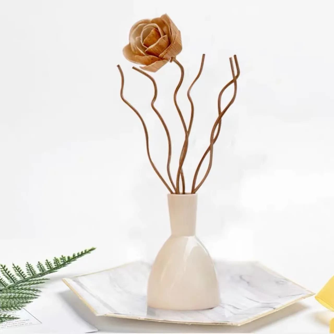 100PCS Indonesian Wooden Wavy Rattan Sticks Reed Diffuser Replacement Stick ,Aromatherapy Essential Oil Diffusion Accessories