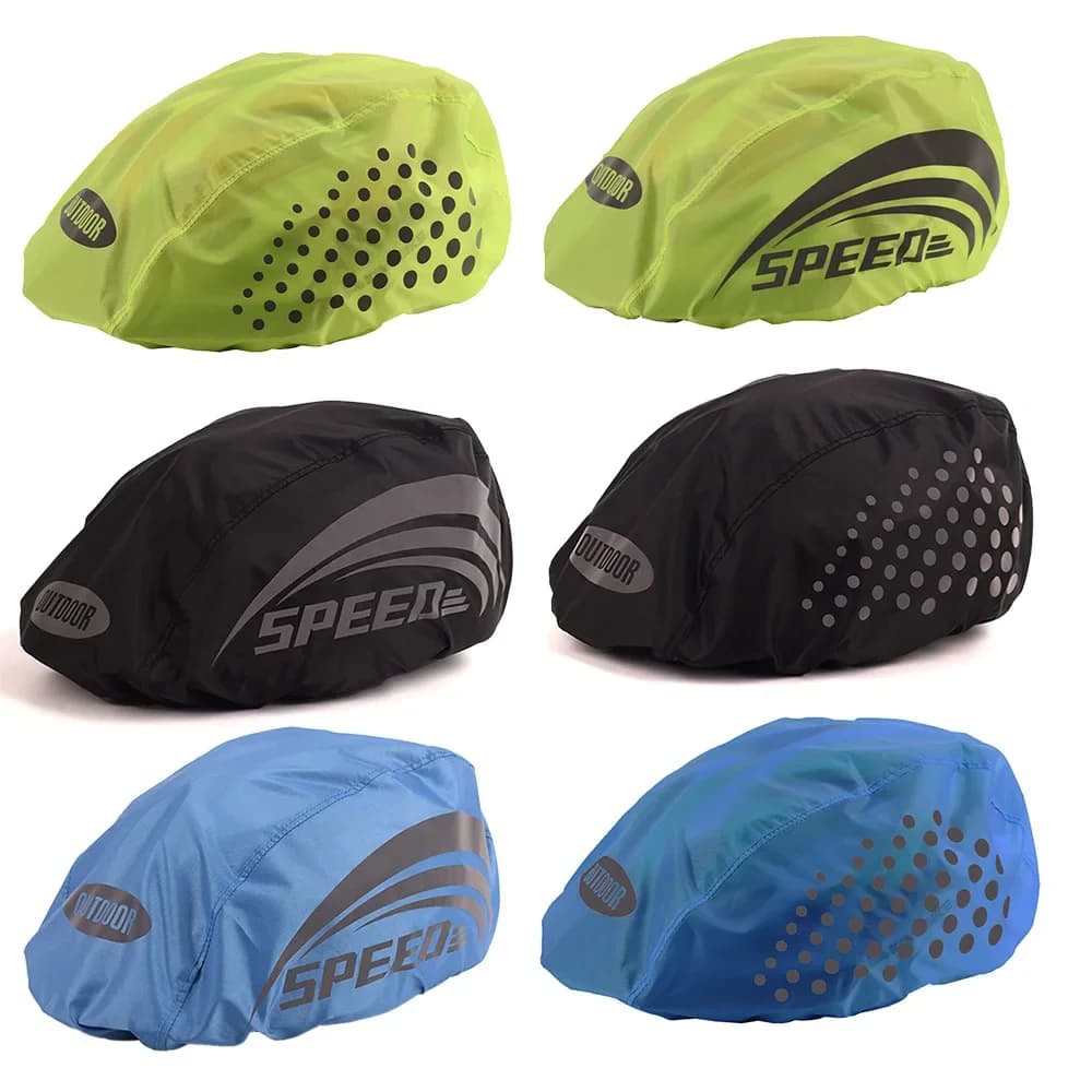 Waterproof cover for bicycle helmet with reflective strip MTB cycling cap Road bike helmet Rain cover Oxford fabric protective cover