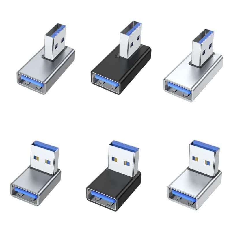 90 gradi sinistro destro verso l'alto verso il basso angolato USB 3.0 A adattatore connettore di estensione maschio-femmina per convertitore di caricabatterie USB per PC portatile