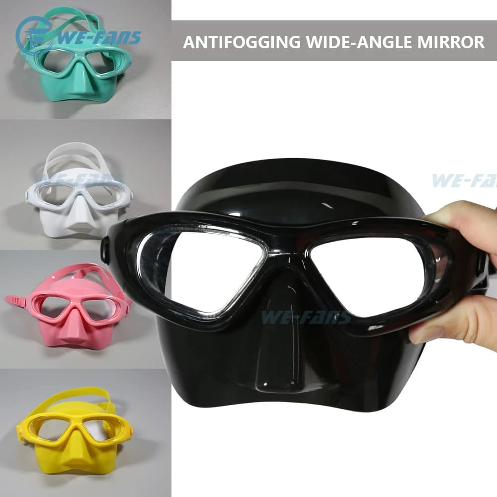 Free Diving Glasse Anti-fog Snorkel Kit Equipment Extreme Low Volume 30cc Mask Scuba pesca subacquea occhialini da nuoto in silicone nero