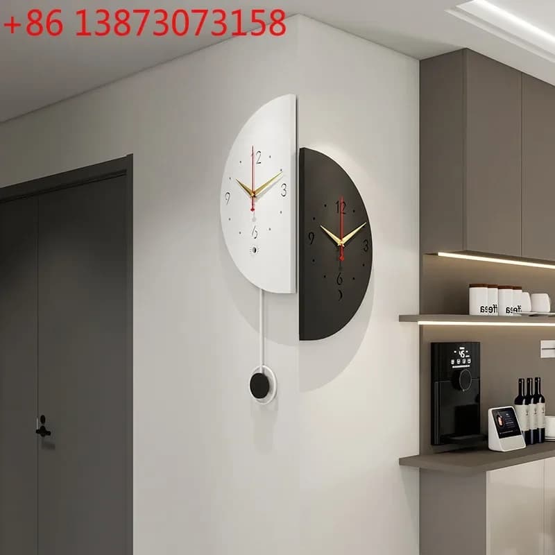 Double Side Living Room Wall Clocks Pendulum Noiseless Modern Nordic Simple Bedroom Wall Watch Unique Design Home Decoration