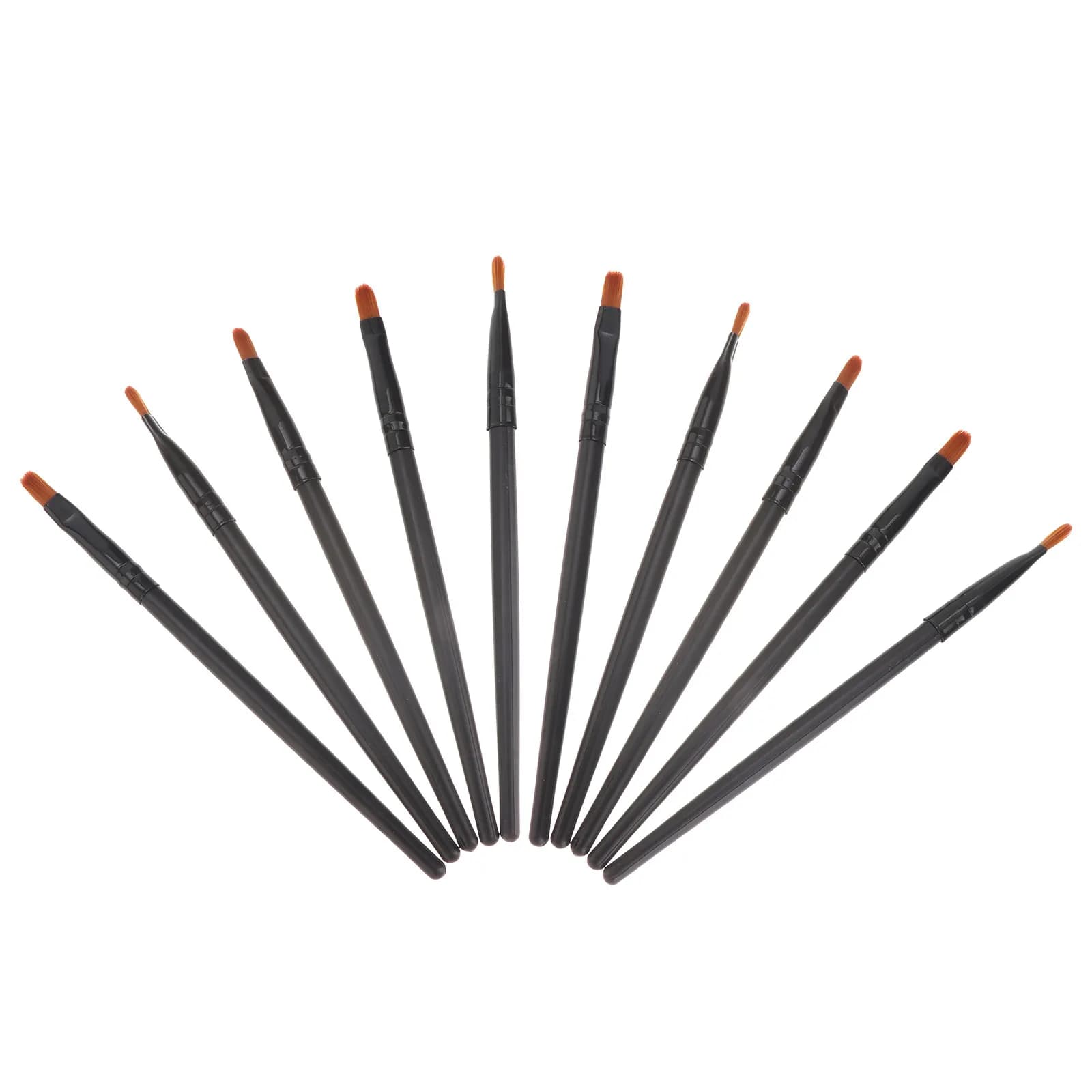 Set di 10 Pennelli in Fibra Naturale con Manico in Legno per Applicazione Ombretto, Labbra e Naso - Strumento di Bellezza per un Colore Uniforme e Delicato