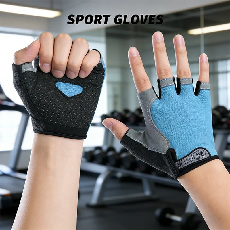 Guanti da Fitness Mezze Dita per Uomo e Donna, Traspiranti, Sottili, Antiscivolo e Resistenti all'Usura per Guida, Sport e Ciclismo