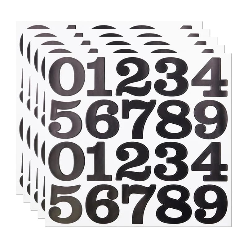 5 Sheets Self Adhesive Number Stickers Set 2 Inch Number Stickers for Organizing Birthday Cards Sign Note Invitation Cards Box
