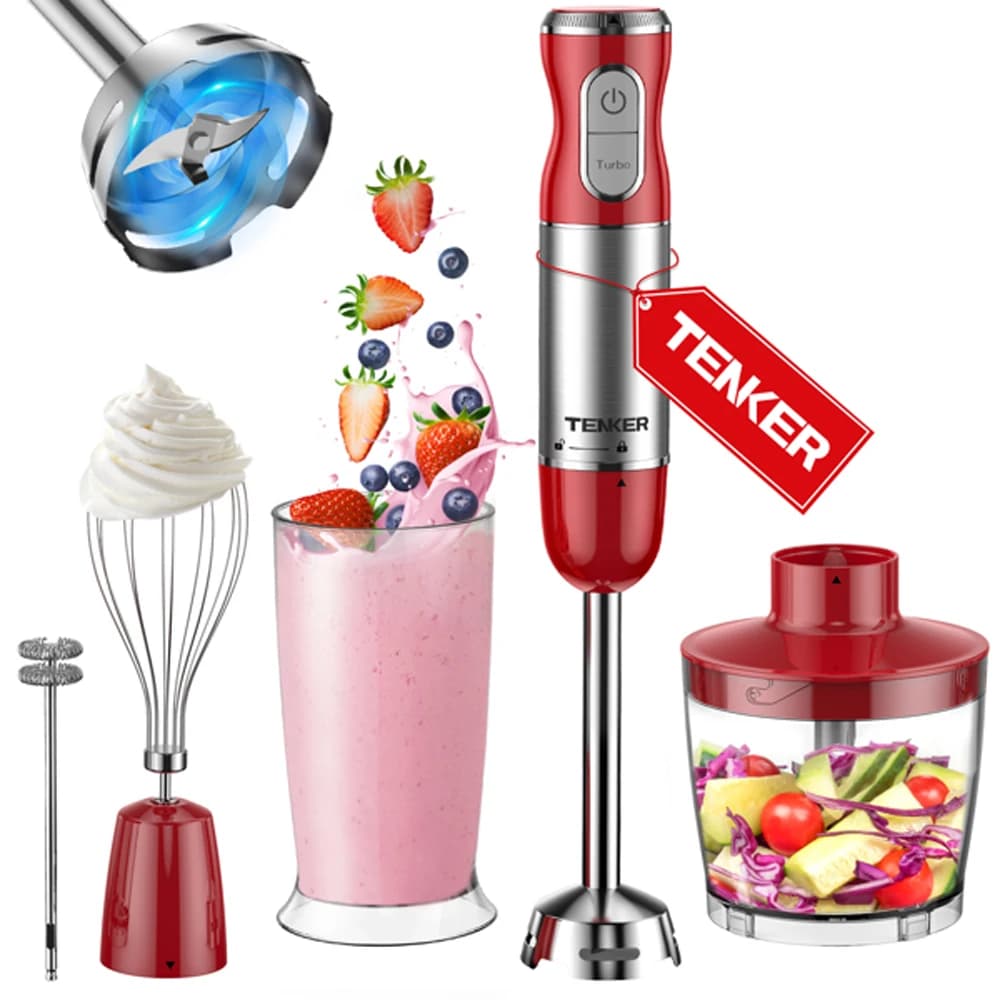 450 W dive mixer Electric immersion mixer 5 in 1, mode 30 speed with mixing glass, tributary, whip and whip for children's food