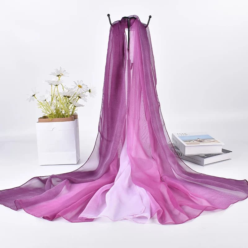 2023 Spring/Summer New silk scarf with three colors 75 * 180 Long scarf in georgette