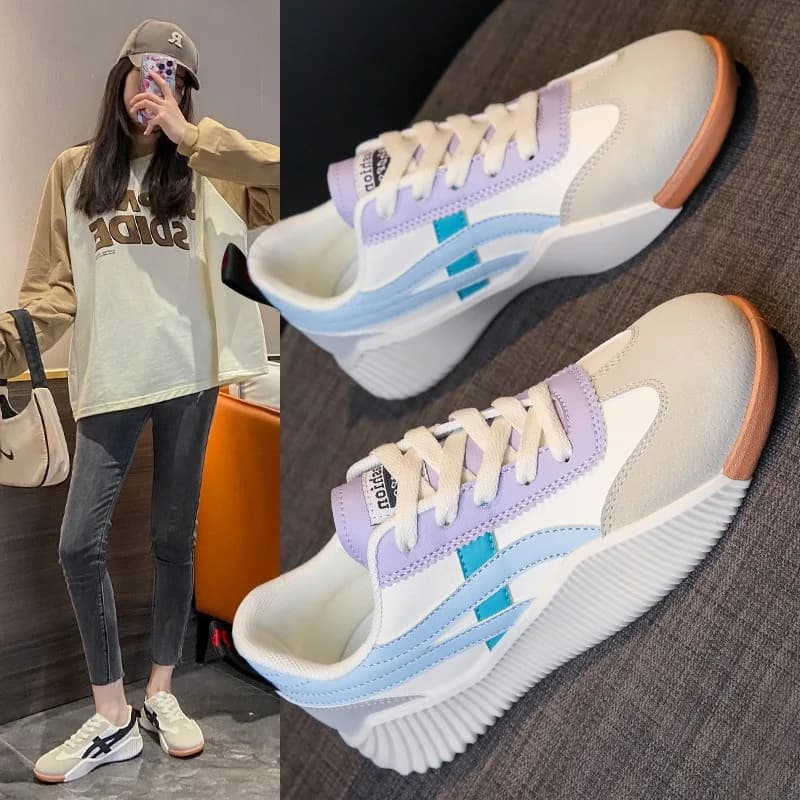 2025 estate nuova versione coreana scarpe bianche piatte scarpe da tavolo per studenti casual traspiranti da donna scarpe da corsa da donna