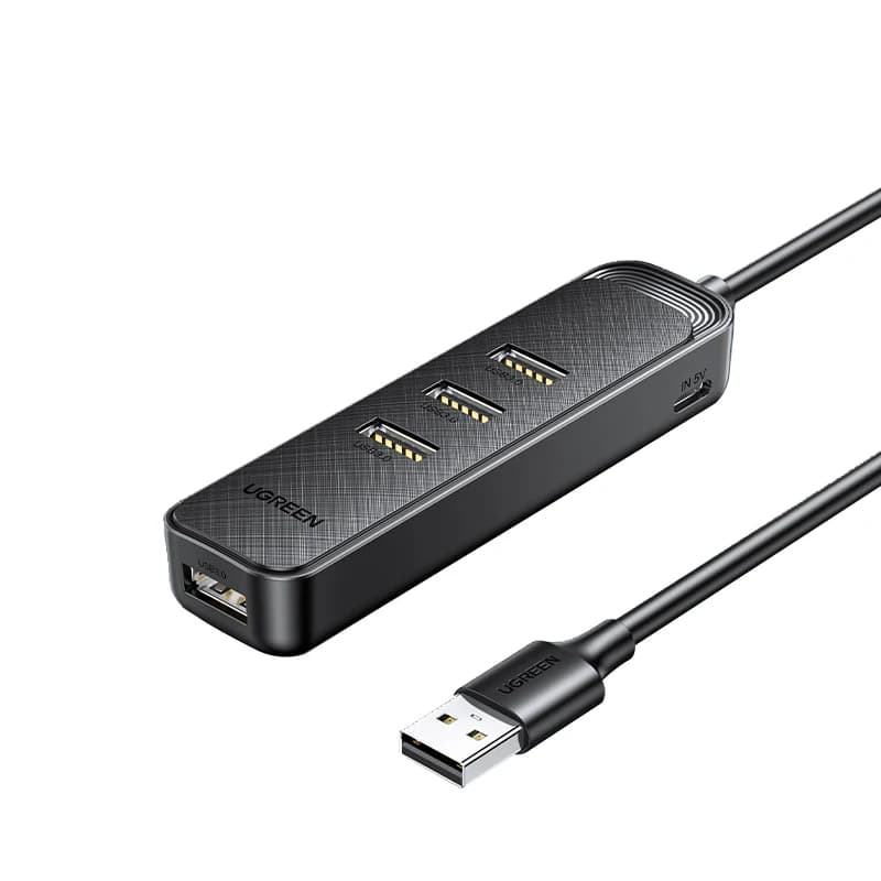 4 port USB 3.0 UGREEN hub, ABS USB splitter, 5 Gbps data transfer, USB extension for laptop