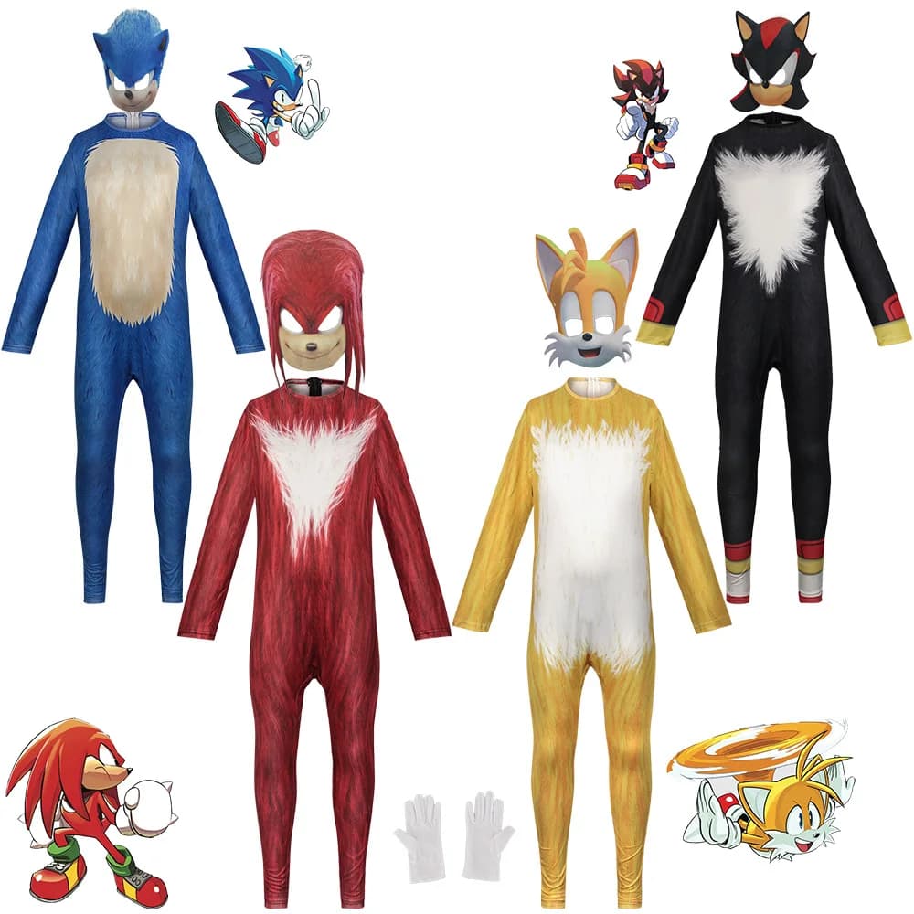 Costume di Halloween per Cosplay, Travestimento da Riccio Sonic per Ragazzi, Costume per Spettacoli Teatrali