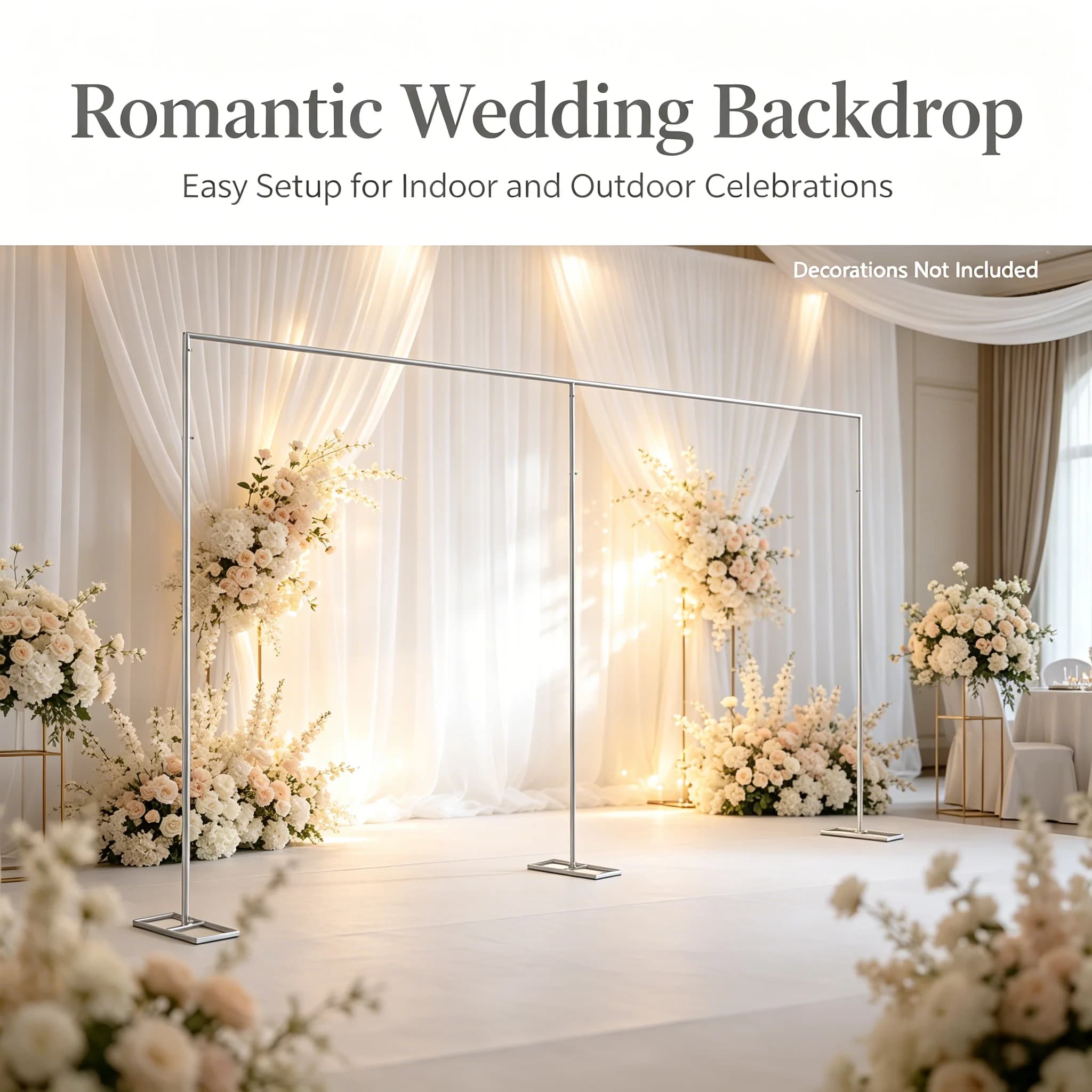 6*3m Wedding Party Backdrop Stand Pipe Kit Galvanized Iron Background Support System Curtain Frame for Wedding & Party