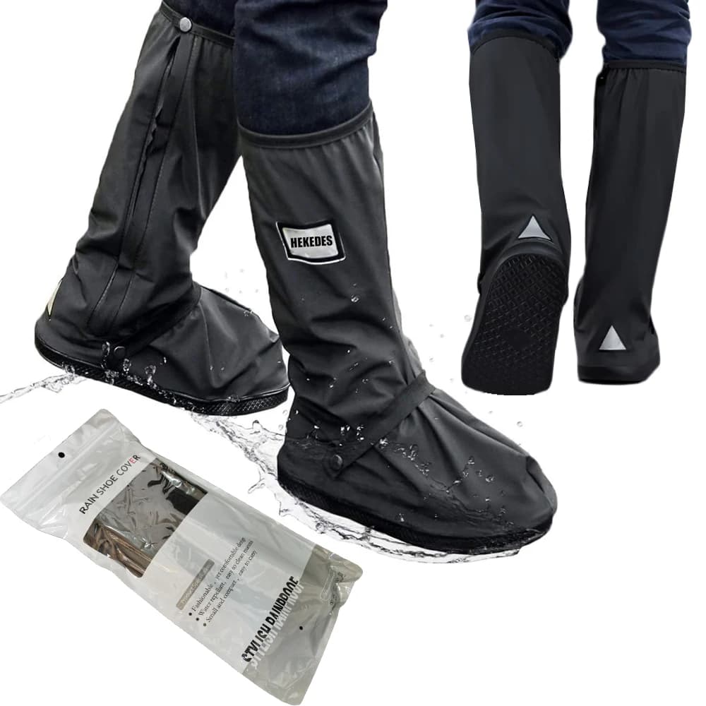 Copriscarpe da pioggia Copriscarpe impermeabili con riflettore Copristivali da pioggia riutilizzabili Ciclismo motociclistico Escursionismo Scarpe da pioggia Protector