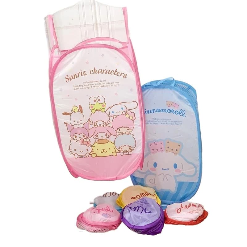 Cesto per Bucato Hello Kitty, Carino Kuromi Cinnamoroll, Scatola Pieghevole per Vestiti Hankyodon, Organizzatore Domestico My Melody