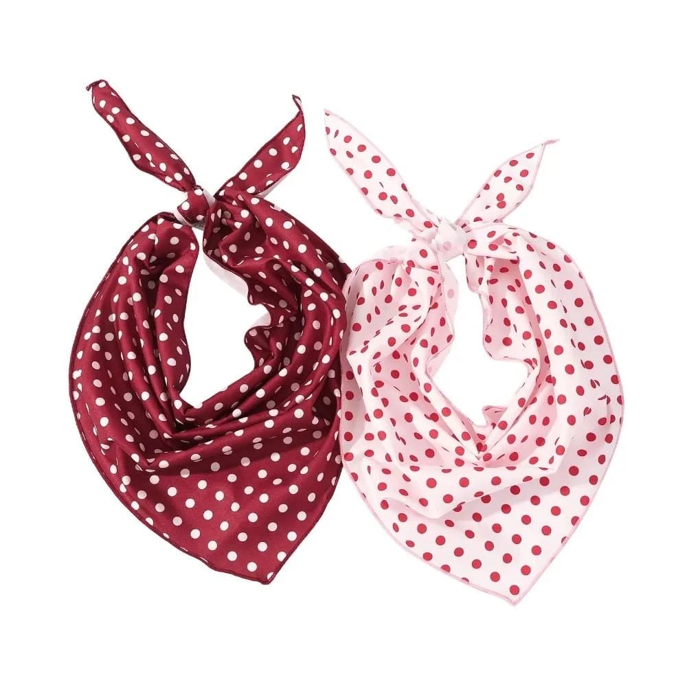 Foulard triangolare da donna a pois tinta unita, sottile e versatile, bandana, sciarpa, fascia per capelli, accessorio per polso, per club