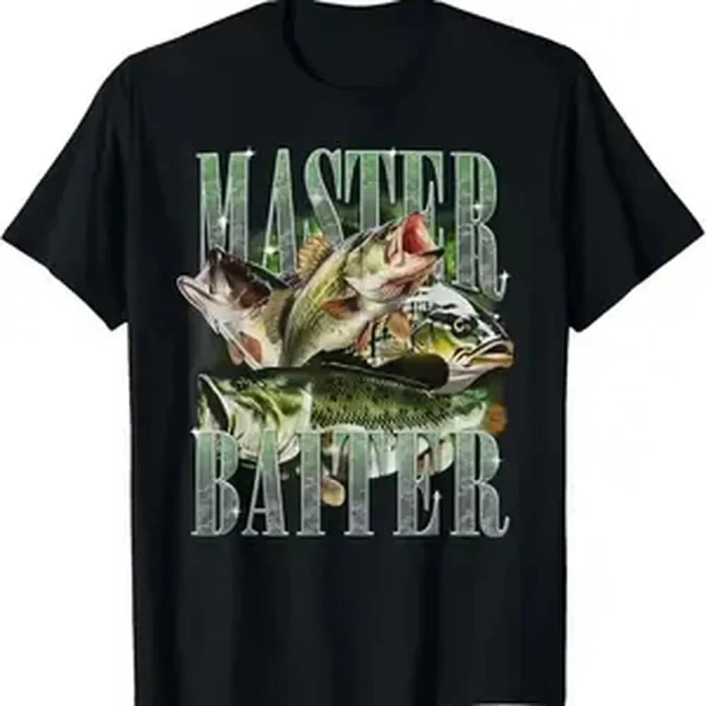Master Baiter Bass Fishing Fisher Papa Dad Happy Fathers Day T-Shirt